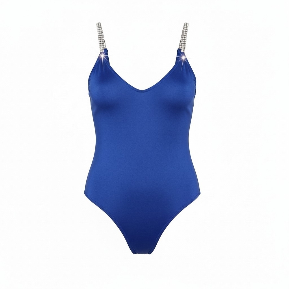 NWT Cobalt blue stretchy silky thong bodysuit forever21